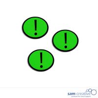 Magnetsymbole Ausrufezeichen 3x3 cm grün